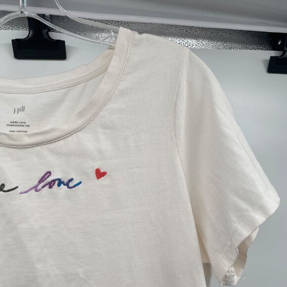 J.Jill Womens More Love Compassion Tee Embroidered Size Medium - Picture 4 of 8